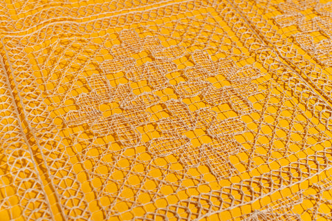 Handmade "Filé" Lace Tablecloth, Natural