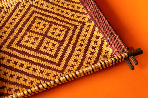 Indigenous Square Sieve, Burgundy, Medium