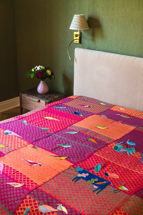 "Birds" Bed Cover, 240cm x 260 cm