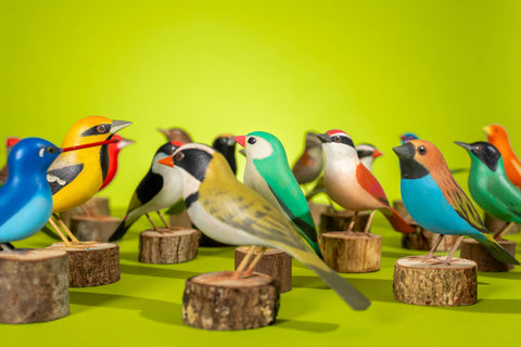"Azul" Hand-carved Brazilian Bird Ornament