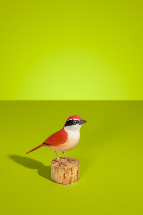 "Ferruginha" Hand-carved Brazilian Bird Ornament