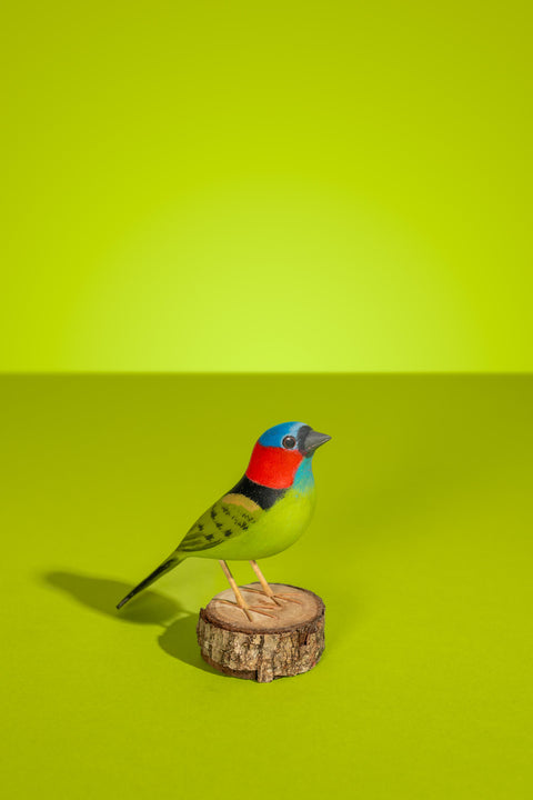 "Saíra-de-lenço" Hand-carved Brazilian Bird Ornament