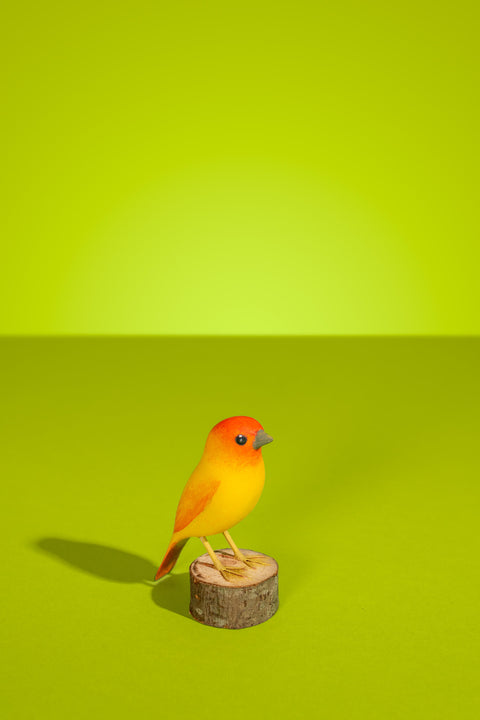 "Por Do Sol" Hand-carved Brazilian Bird Ornament