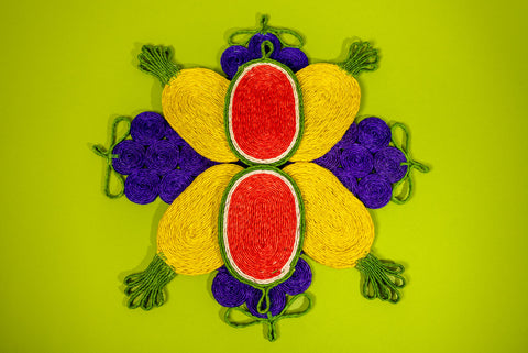 Handwoven Pineaple Sisal Trivet, Yellow