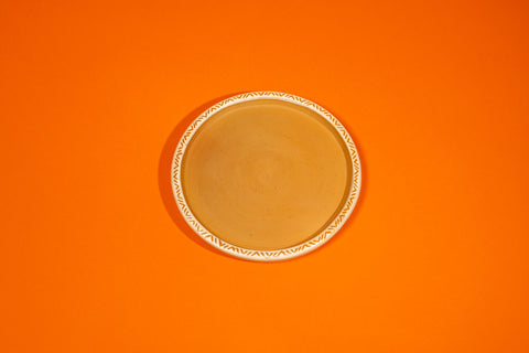 “Branco” Tapajonic Ceramic Dessert Plate Handcrafted by Jefferson Paiva