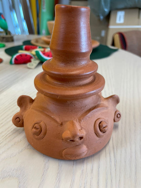 Tapajonic Clay Candleholder by artist Jefferson Paiva