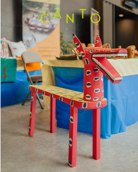 Large Colourful Animal Stool by artist Cicero Ferreira