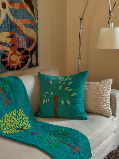 “Tree” in Green Large Cushion, 58cm x 58cm