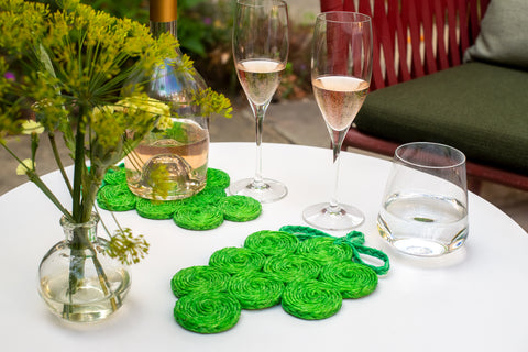 Handwoven Grape Sisal Trivet, Green