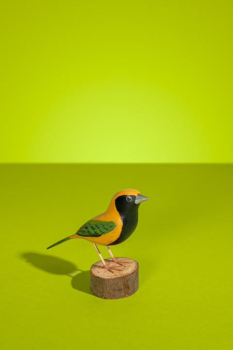 "Saíra-amarela" Hand-carved Brazilian Bird Ornament