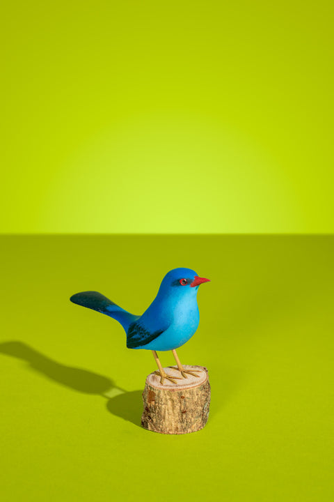 "Azul" Hand-carved Brazilian Bird Ornament