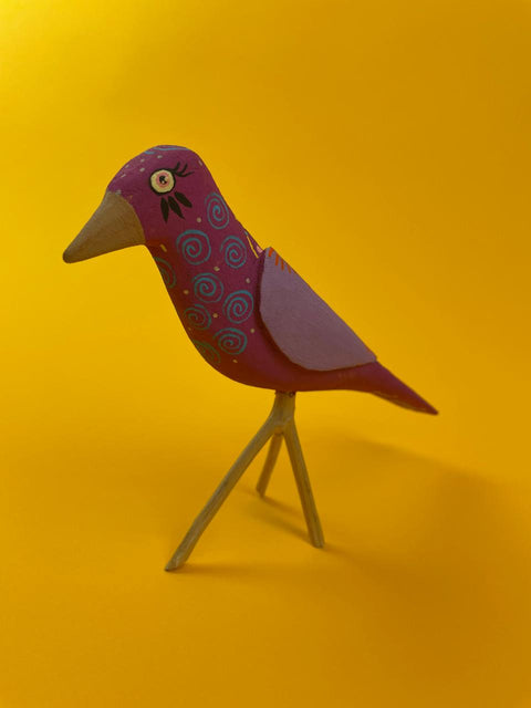 Colourful Bird Wooden Large Sculpture by artists Jamile and Jailton